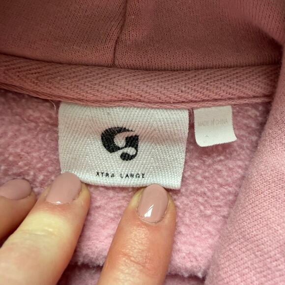 Glossier Original Comfy Pink Logo Hoodie Sweatshirt Fleece Cotton Blend Size XL - Picture 4 of 8